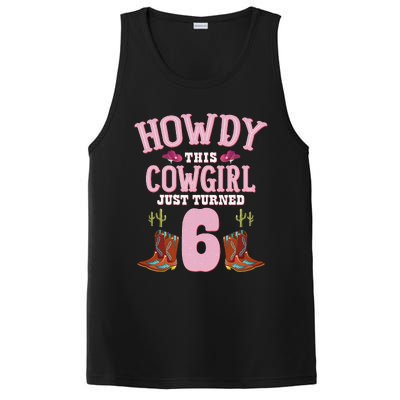 6th Birthday Cow Howdy Western Themed Birthday PosiCharge Competitor Tank