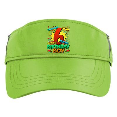 6th Birthday Comic Style 6 Year Old Gifts Adult Drive Performance Visor