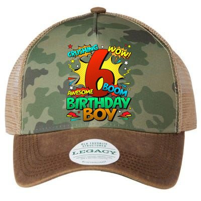 6th Birthday Comic Style 6 Year Old Gifts Legacy Tie Dye Trucker Hat