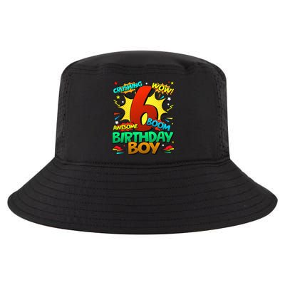 6th Birthday Comic Style 6 Year Old Gifts Cool Comfort Performance Bucket Hat