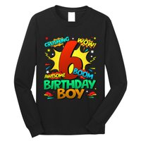 6th Birthday Comic Style 6 Year Old Gifts Long Sleeve Shirt