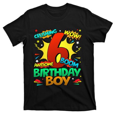 6th Birthday Comic Style 6 Year Old Gifts T-Shirt