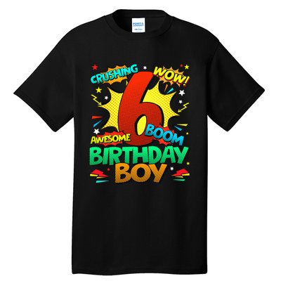 6th Birthday Comic Style 6 Year Old Gifts Tall T-Shirt