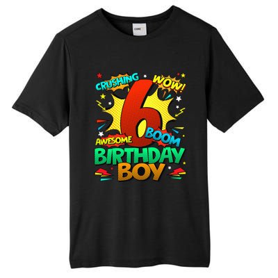 6th Birthday Comic Style 6 Year Old Gifts Tall Fusion ChromaSoft Performance T-Shirt