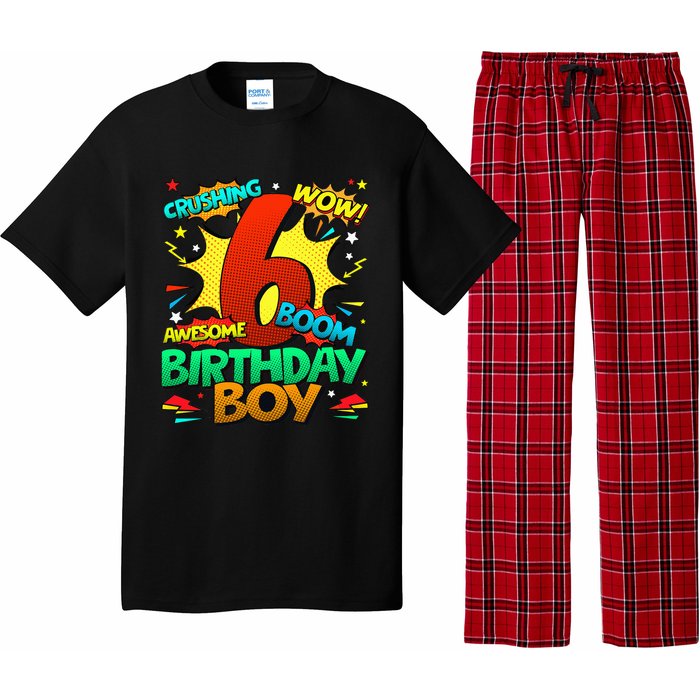 6th Birthday Comic Style 6 Year Old Gifts Pajama Set