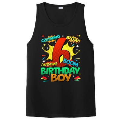 6th Birthday Comic Style 6 Year Old Gifts PosiCharge Competitor Tank