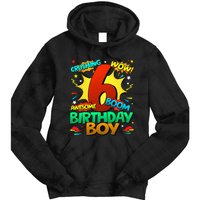 6th Birthday Comic Style 6 Year Old Gifts Tie Dye Hoodie