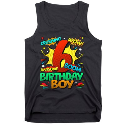 6th Birthday Comic Style 6 Year Old Gifts Tank Top