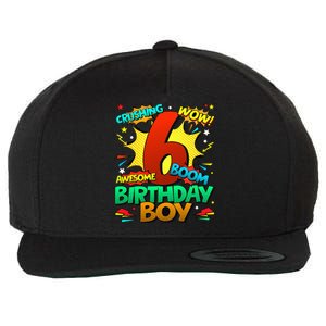 6th Birthday Comic Style 6 Year Old Gifts Wool Snapback Cap