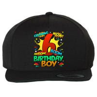 6th Birthday Comic Style 6 Year Old Gifts Wool Snapback Cap