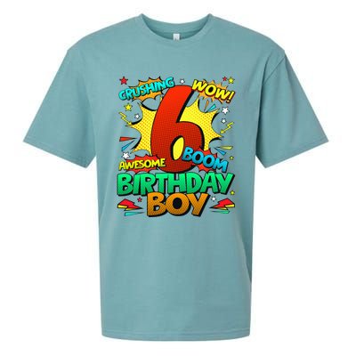 6th Birthday Comic Style 6 Year Old Gifts Sueded Cloud Jersey T-Shirt