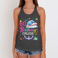 60th Birthday Cruise 60 Years Old Cruising Crew Bday Party Women's Knotted Racerback Tank