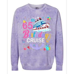 65th Birthday Cruise 65 Years Old Cruising Crew Bday Party Colorblast Crewneck Sweatshirt