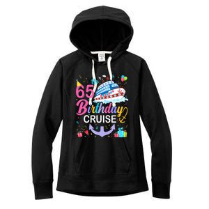 65th Birthday Cruise 65 Years Old Cruising Crew Bday Party Women's Fleece Hoodie