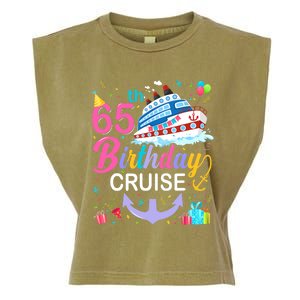 65th Birthday Cruise 65 Years Old Cruising Crew Bday Party Garment-Dyed Women's Muscle Tee