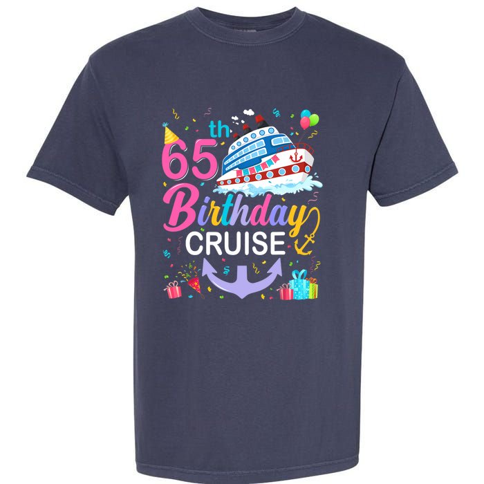 65th Birthday Cruise 65 Years Old Cruising Crew Bday Party Garment-Dyed Heavyweight T-Shirt