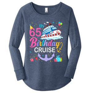 65th Birthday Cruise 65 Years Old Cruising Crew Bday Party Women's Perfect Tri Tunic Long Sleeve Shirt