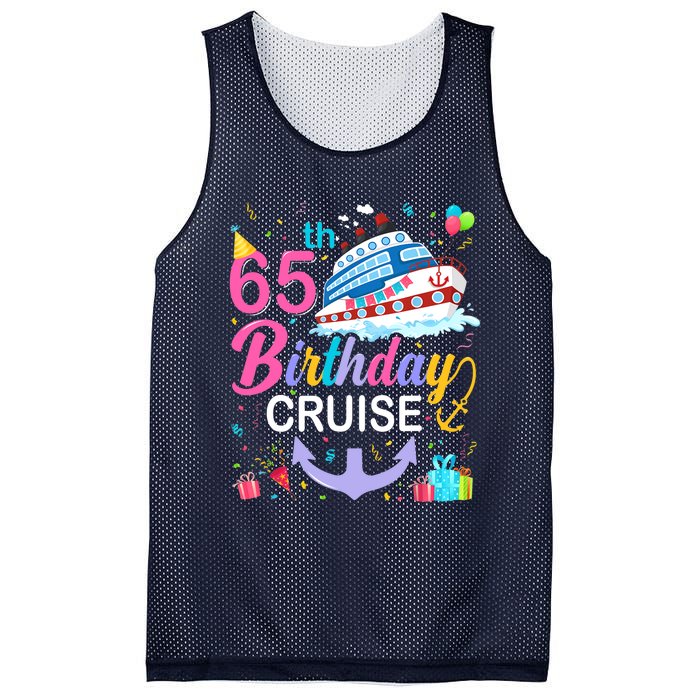 65th Birthday Cruise 65 Years Old Cruising Crew Bday Party Mesh Reversible Basketball Jersey Tank