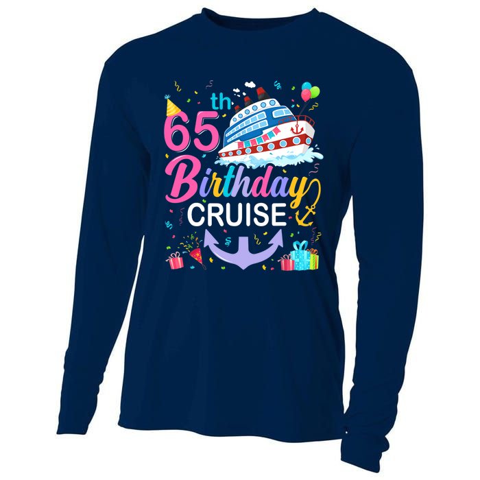 65th Birthday Cruise 65 Years Old Cruising Crew Bday Party Cooling Performance Long Sleeve Crew