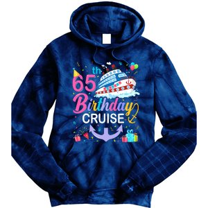 65th Birthday Cruise 65 Years Old Cruising Crew Bday Party Tie Dye Hoodie