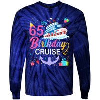 65th Birthday Cruise 65 Years Old Cruising Crew Bday Party Tie-Dye Long Sleeve Shirt