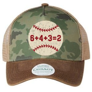 6+4+3=2 Baseball Double Play Retro Funny Baseball Player Legacy Tie Dye Trucker Hat