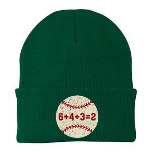 6+4+3=2 Baseball Double Play Retro Funny Baseball Player Knit Cap Winter Beanie