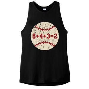 6+4+3=2 Baseball Double Play Retro Funny Baseball Player Ladies PosiCharge Tri-Blend Wicking Tank