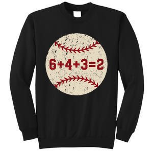 6+4+3=2 Baseball Double Play Retro Funny Baseball Player Sweatshirt