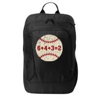 6+4+3=2 Baseball Double Play Retro Funny Baseball Player City Backpack