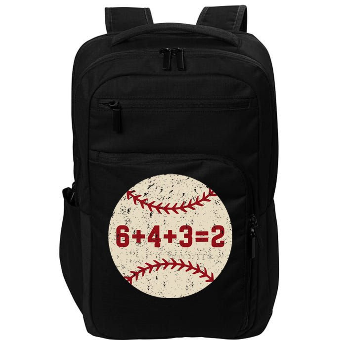 6+4+3=2 Baseball Double Play Retro Funny Baseball Player Impact Tech Backpack