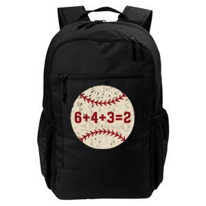 6+4+3=2 Baseball Double Play Retro Funny Baseball Player Daily Commute Backpack