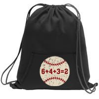 6+4+3=2 Baseball Double Play Retro Funny Baseball Player Sweatshirt Cinch Pack Bag