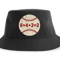 6+4+3=2 Baseball Double Play Retro Funny Baseball Player Sustainable Bucket Hat