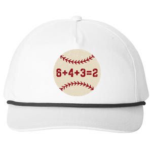 6+4+3=2 Baseball Double Play Retro Funny Baseball Player Snapback Five-Panel Rope Hat