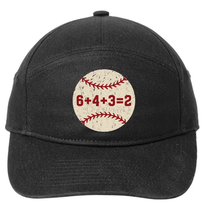 6+4+3=2 Baseball Double Play Retro Funny Baseball Player 7-Panel Snapback Hat