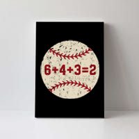 6+4+3=2 Baseball Double Play Retro Funny Baseball Player Canvas