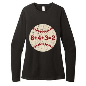 6+4+3=2 Baseball Double Play Retro Funny Baseball Player Womens CVC Long Sleeve Shirt