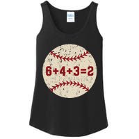 6+4+3=2 Baseball Double Play Retro Funny Baseball Player Ladies Essential Tank