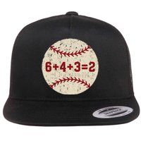 6+4+3=2 Baseball Double Play Retro Funny Baseball Player Flat Bill Trucker Hat