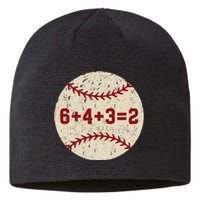 6+4+3=2 Baseball Double Play Retro Funny Baseball Player Sustainable Beanie