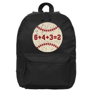 6+4+3=2 Baseball Double Play Retro Funny Baseball Player 16 in Basic Backpack