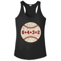 6+4+3=2 Baseball Double Play Retro Funny Baseball Player Ladies PosiCharge Competitor Racerback Tank