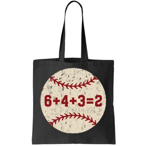 6+4+3=2 Baseball Double Play Retro Funny Baseball Player Tote Bag