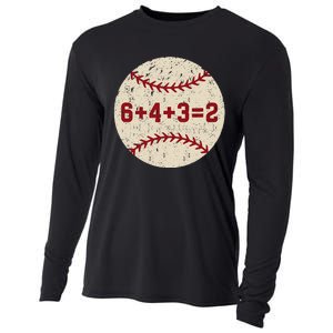 6+4+3=2 Baseball Double Play Retro Funny Baseball Player Cooling Performance Long Sleeve Crew