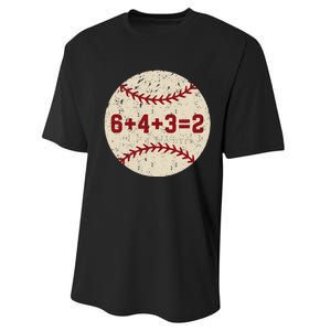 6+4+3=2 Baseball Double Play Retro Funny Baseball Player Performance Sprint T-Shirt