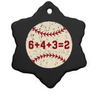 6+4+3=2 Baseball Double Play Retro Funny Baseball Player Ceramic Star Ornament