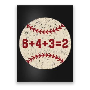 6+4+3=2 Baseball Double Play Retro Funny Baseball Player Poster