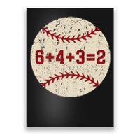 6+4+3=2 Baseball Double Play Retro Funny Baseball Player Poster