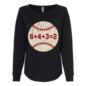 6+4+3=2 Baseball Double Play Retro Funny Baseball Player Womens California Wash Sweatshirt